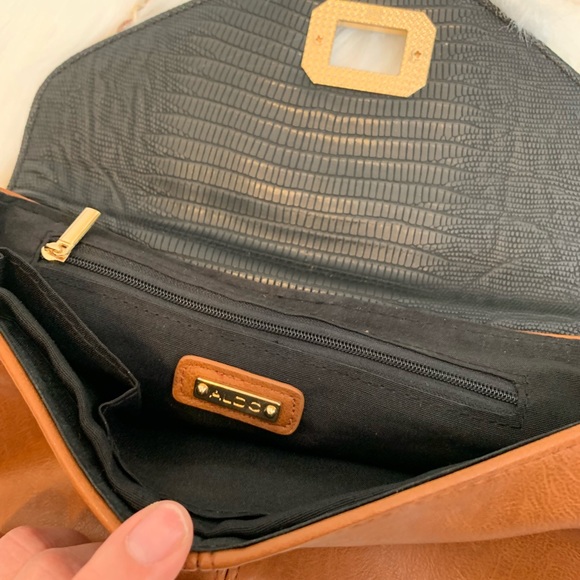 Aldo Brown Patterned Purse w/ Chain Strap - Picture 6 of 7